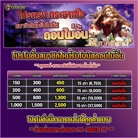 giantbo ฝากครั้งแรกถอนไม่อั้น